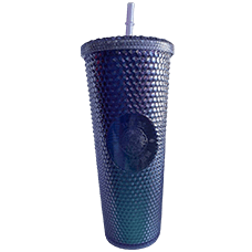 DIM Стакан пластиковый с трубочкой, фиолетовый глянцевый