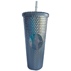 DIM Стакан пластиковый с трубочкой, голубой глянцевый