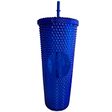 DIM Стакан пластиковый с трубочкой, синий глянцевый