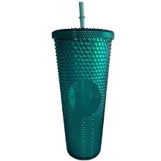 DIM Стакан пластиковый с трубочкой, зеленый глянцевый